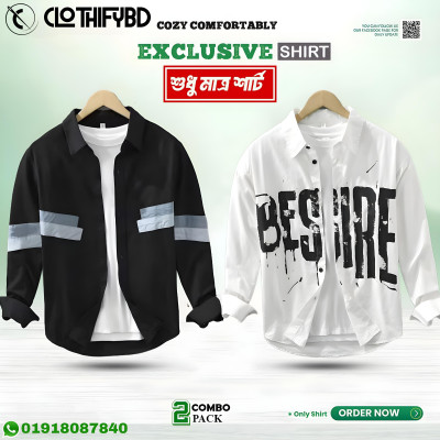 Men's Premium Quality Printed (2p Combo) Long Sleeve Shirt Courtesy by Clothifybd.com