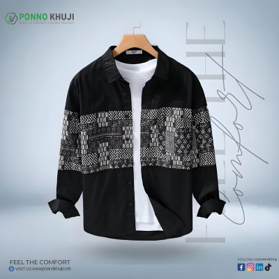 Men's Premium Quality Printed  Long Sleeve Shirt Courtesy by Clothifybd.com