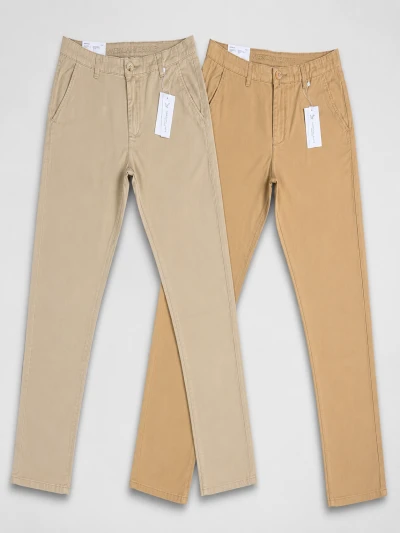 Chino 2 pcs combo Khaki & Stone