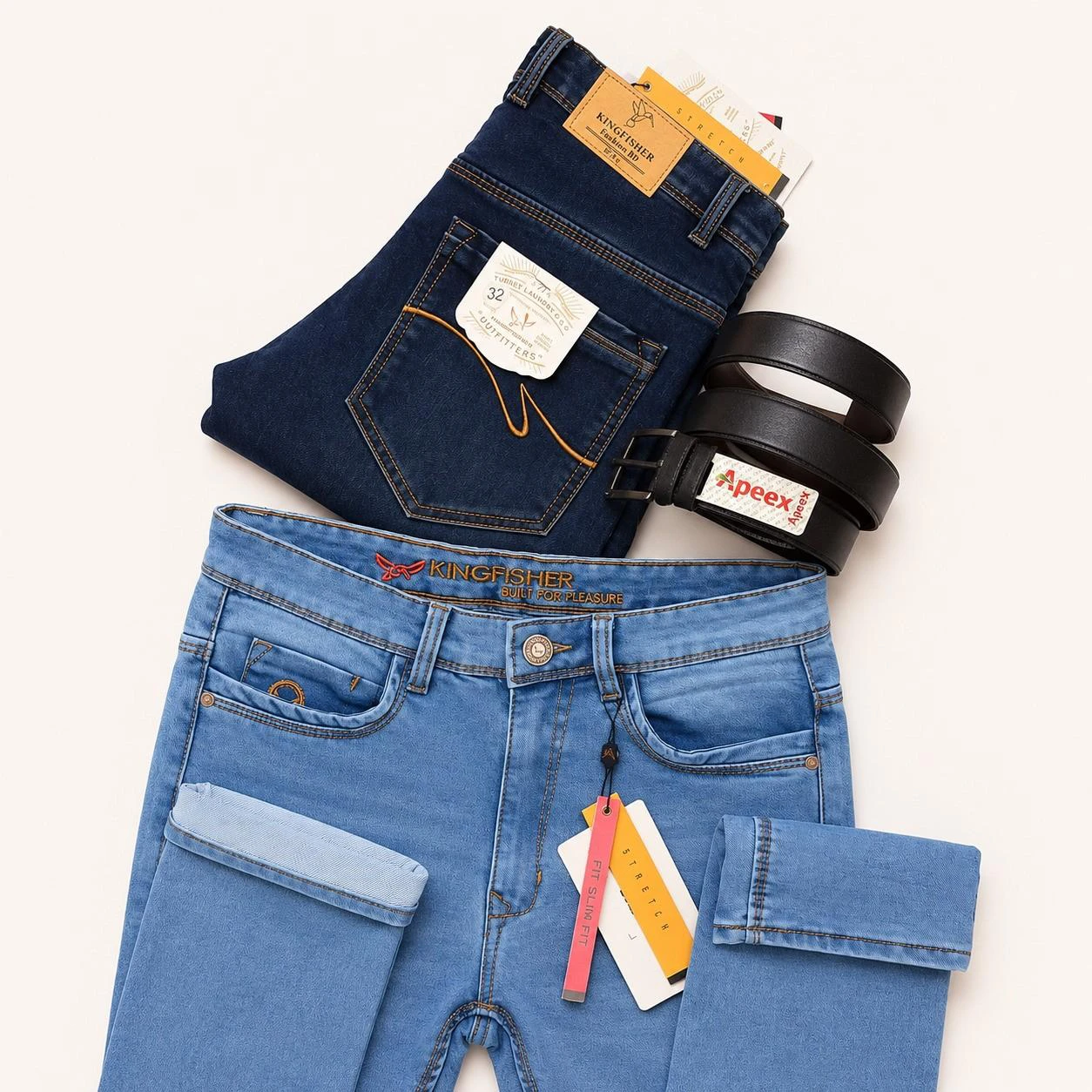 Kingfisher Jeans Combo (Belt Gift)