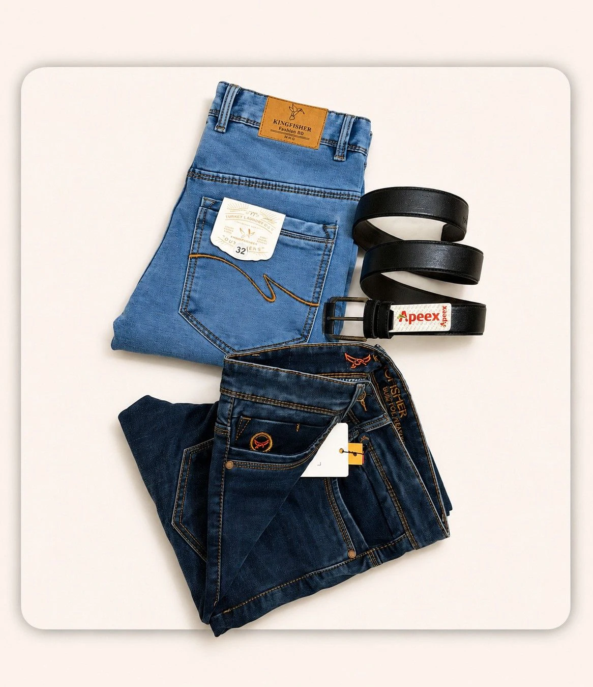 Kingfisher Jeans Combo (Belt Gift)