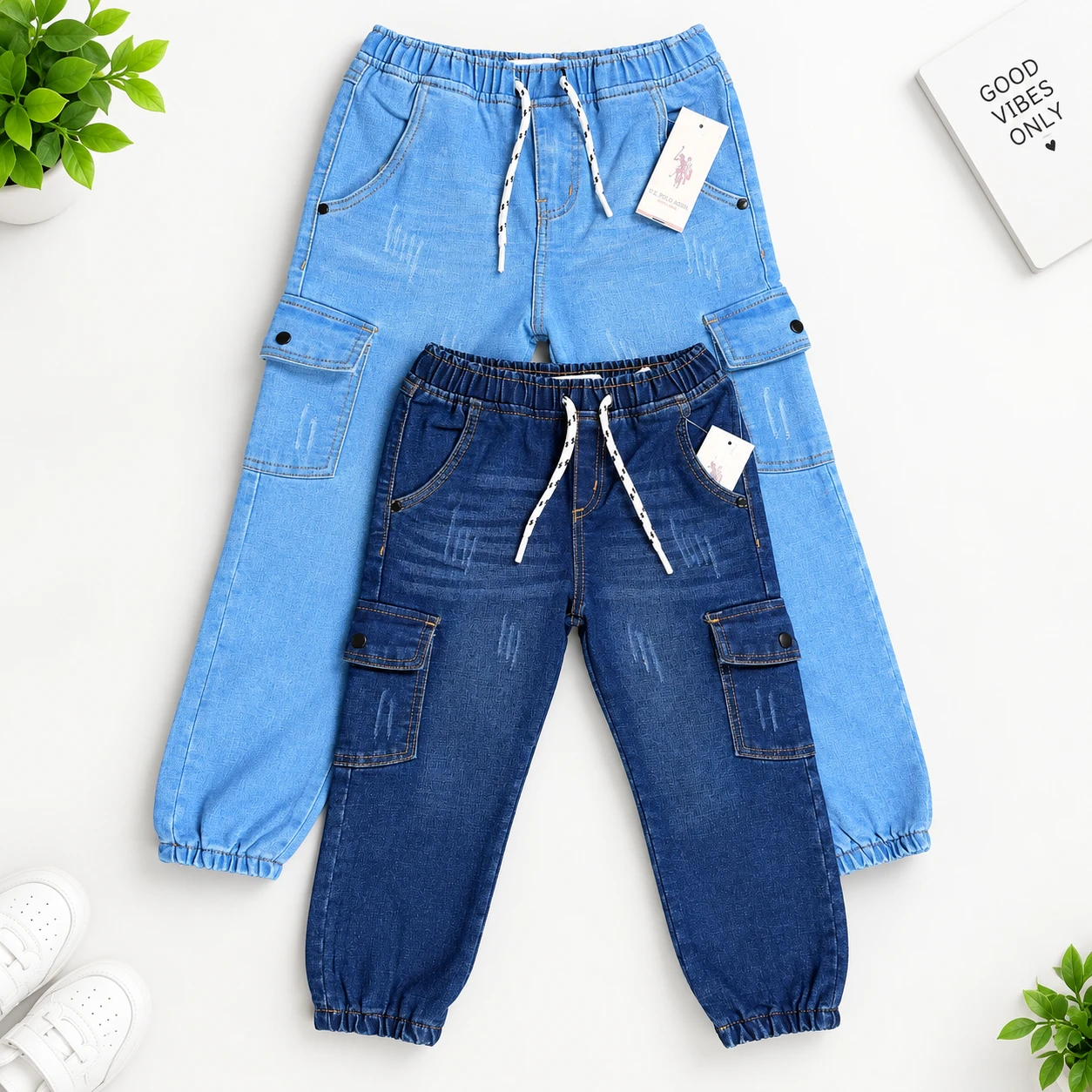 Boys 6 Pocket Cargo Long Pant (2 pcs Combo)
