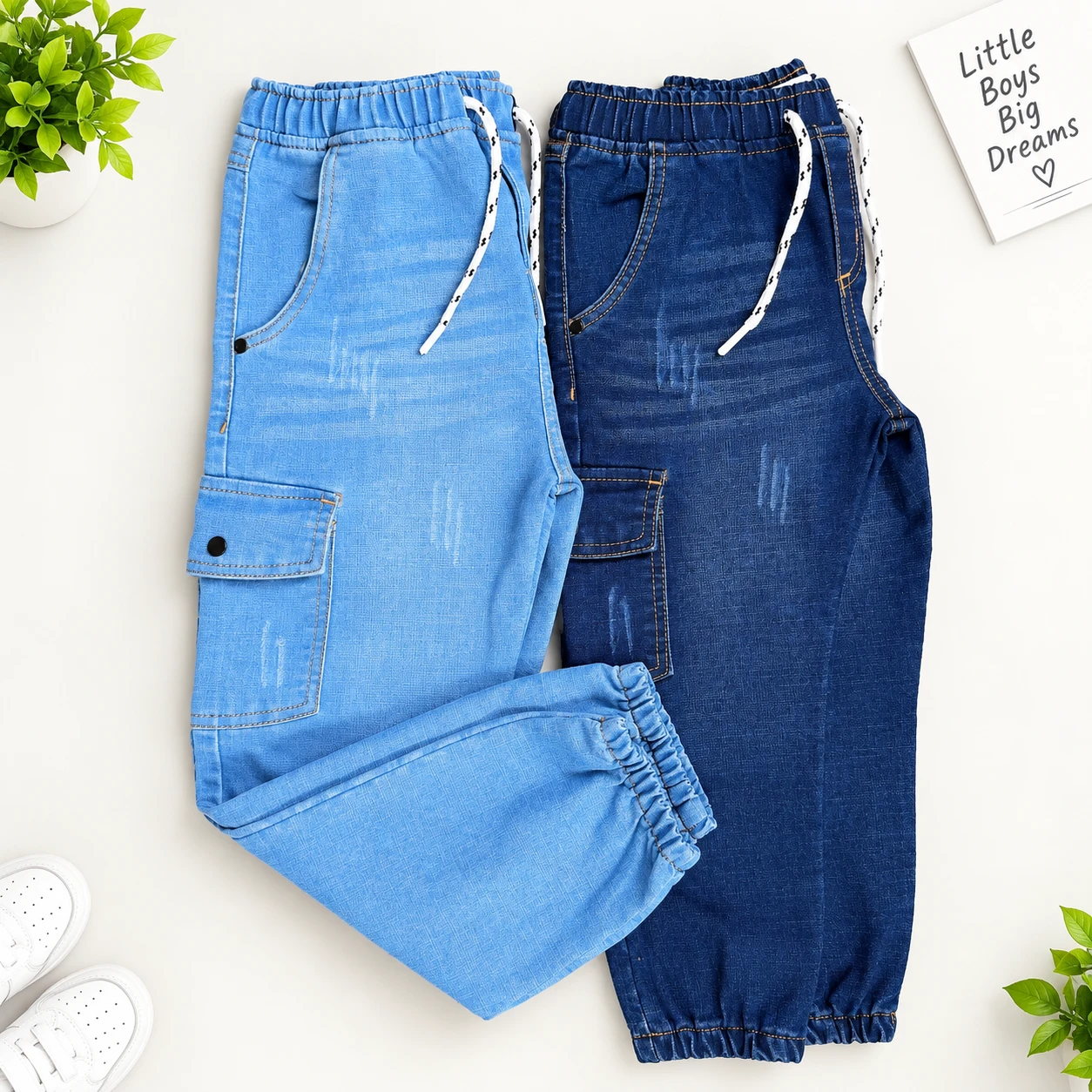 Boys 6 Pocket Cargo Long Pant (2 pcs Combo)