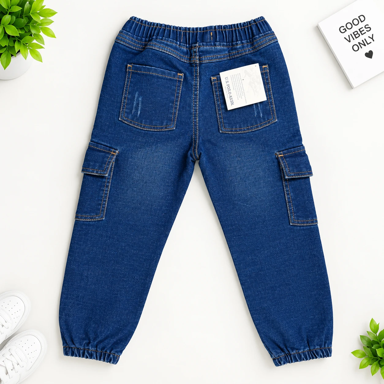 Boys 6 Pocket Cargo Long Pant (Deep Blue)
