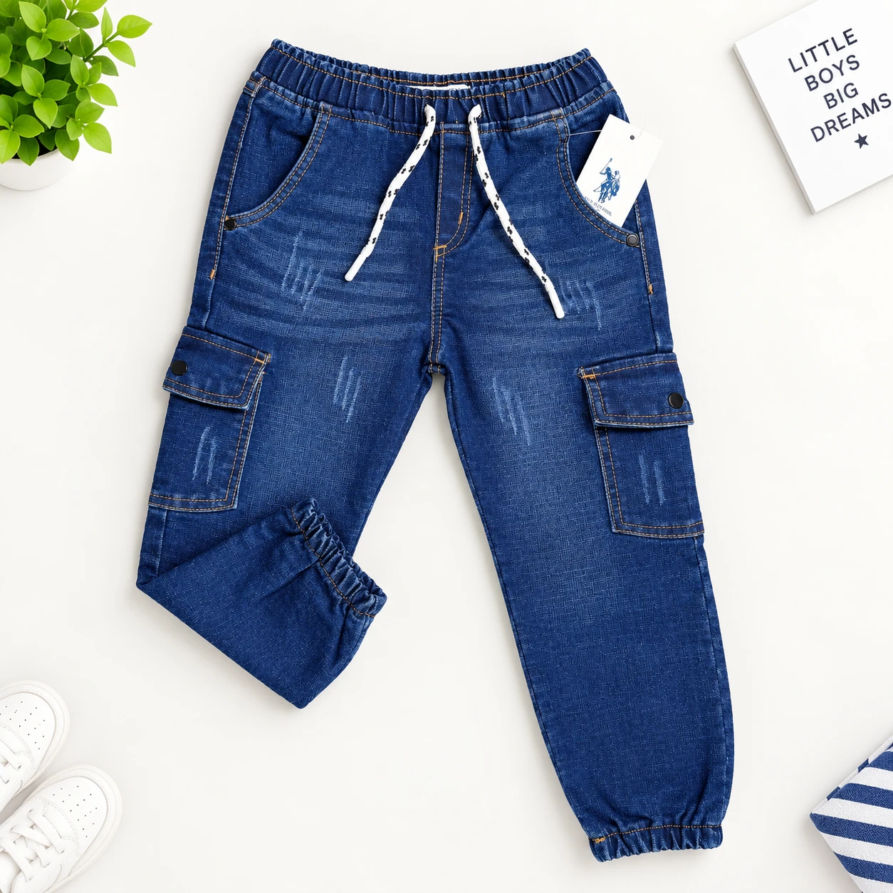 Boys 6 Pocket Cargo Long Pant (Deep Blue)